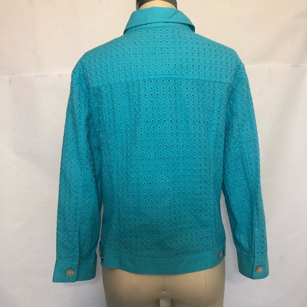 Ruby Rd. Teal Eyelet Jacket - image 7